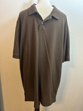 Roundtree & Yorke Gold Label Men's Brown Short-Sleeve Polo Size 2XT